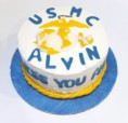 6" USMC Fresh Strawberry Cake