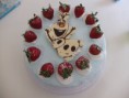 10" Strawberry Mousse Cake with Meringe Frosting and Customize Frozen Character